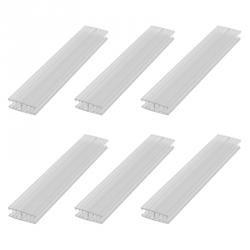 180 Degree H Shaped Plastic Sheet Connectors - Pack Of 6